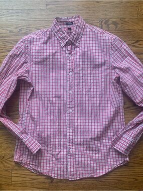 J.Crew Slim Untucked Plaid Button Down Shirt Mens Medium EUC No flaws